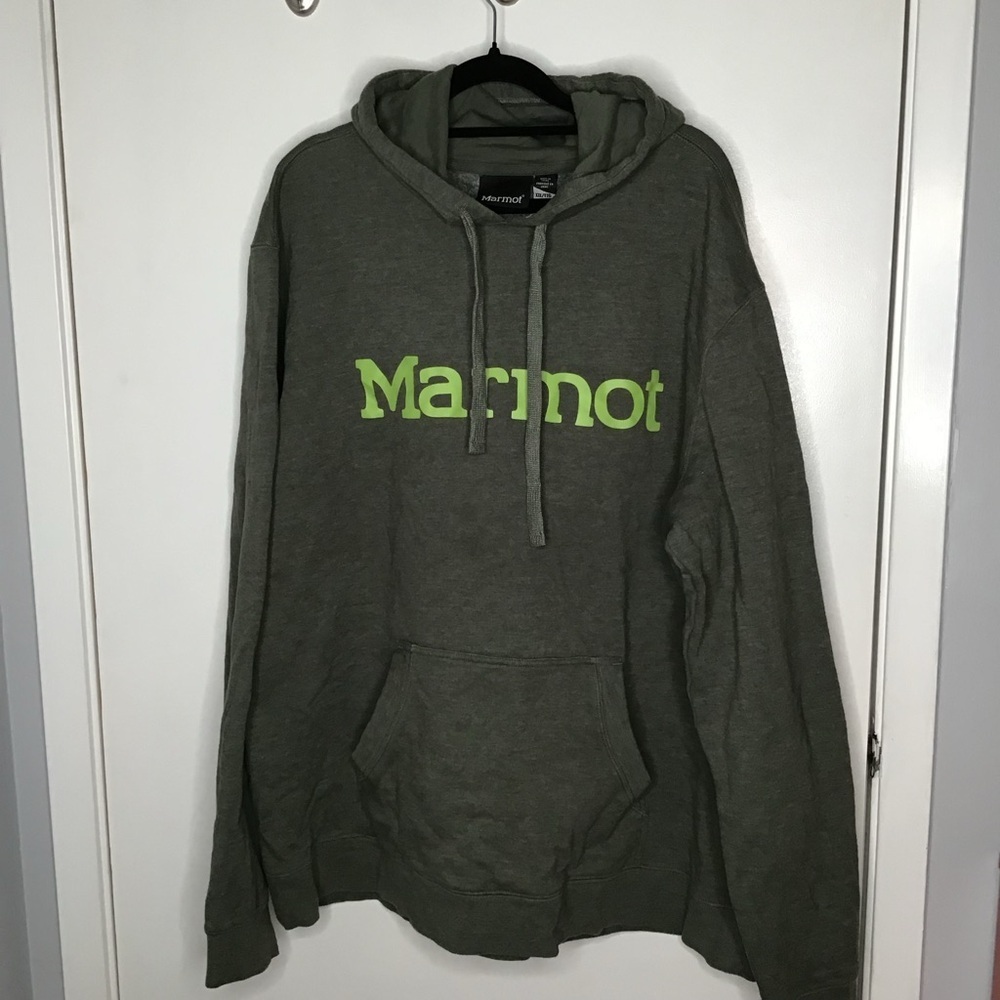 Marmot Green Hoodie XXL Pre-Loved Excellent Condition - Picture 3 of 10